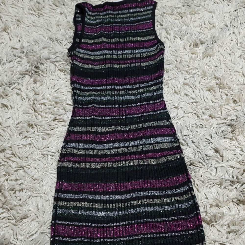 Planet Gold Metallic Strp Ribbed Dress - Picture 5 of 6
